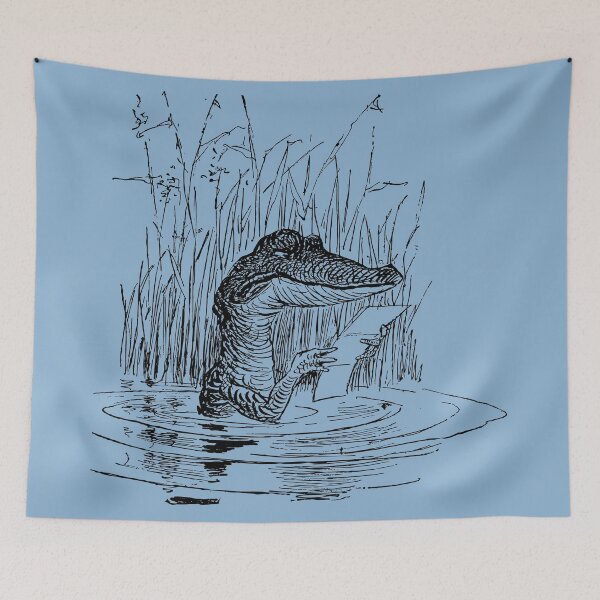 Item preview, Reading Alligator | Antique Drawing | Old-Style Illustration designed and sold by freshlypeeled.