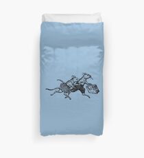 Runaway Mice | Antique Drawing | Old-Style Illustration Duvet Cover