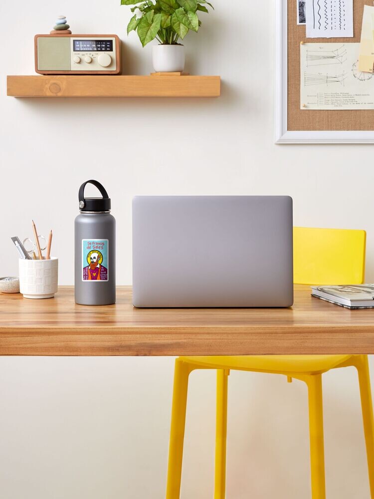 Alternate view of St. Francis de Sales religious folk art Sticker