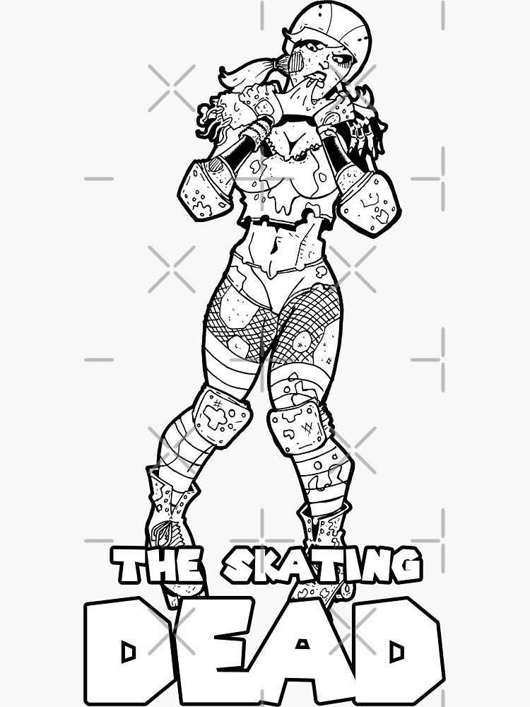 "The Skating Dead Roller Derby Zombie" Sticker for Sale by