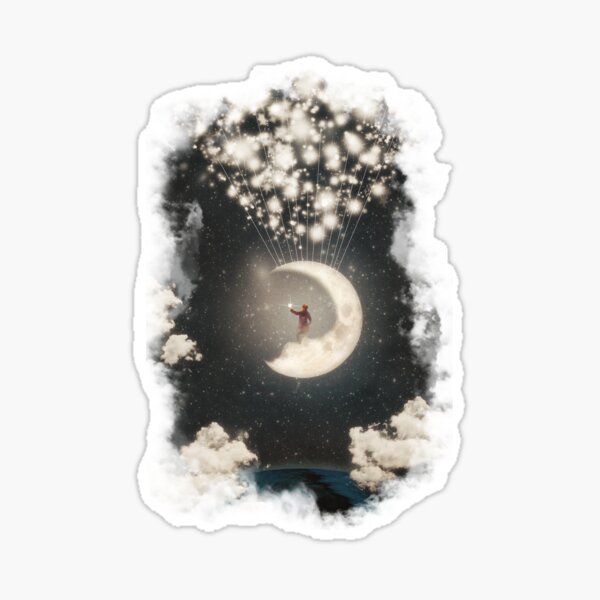 The Big Journey of the Man on the Moon Sticker