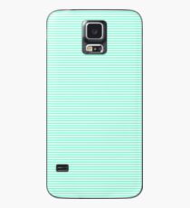 Pale Aquamarine and White Horizontal Sailor Stripes Case/Skin for Samsung Galaxy
