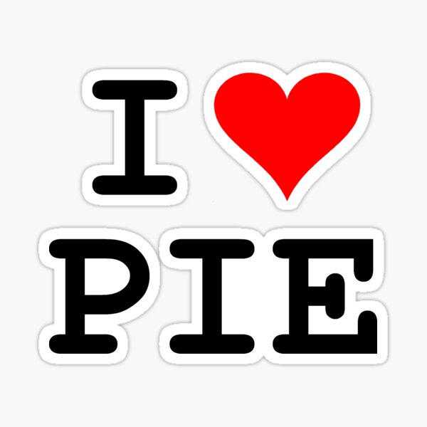 "I Love Pie" Sticker for Sale by marsmercer Redbubble
