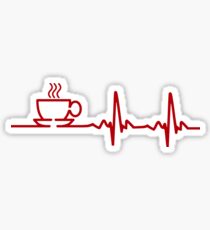 Pegatina Morning Coffee Heartbeat EKG