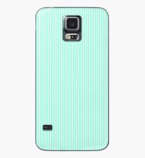 Pale Aquamarine and White Vertical Sailor Stripes Case/Skin for Samsung Galaxy