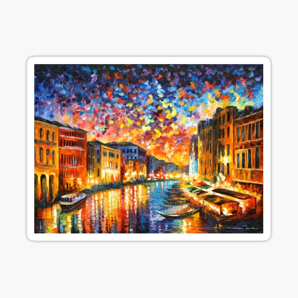 VENICE - GRAND CANAL - Leonid Afremov CITYSCAPE Sticker