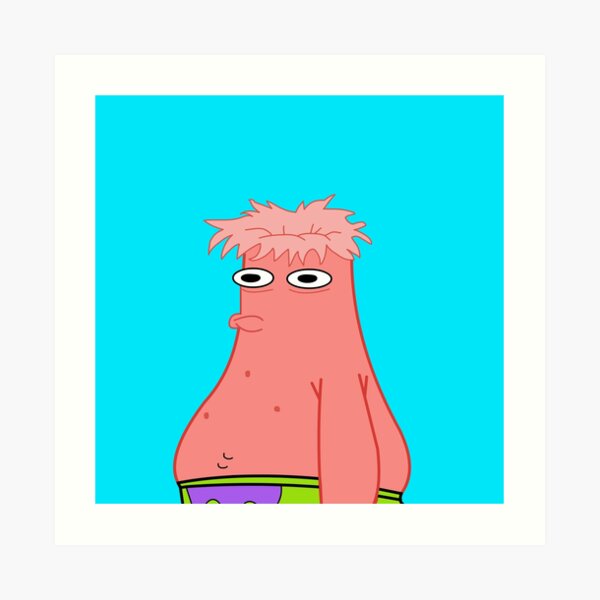 Ripped Head Pin Head Patrick - SpongeBob Art Print