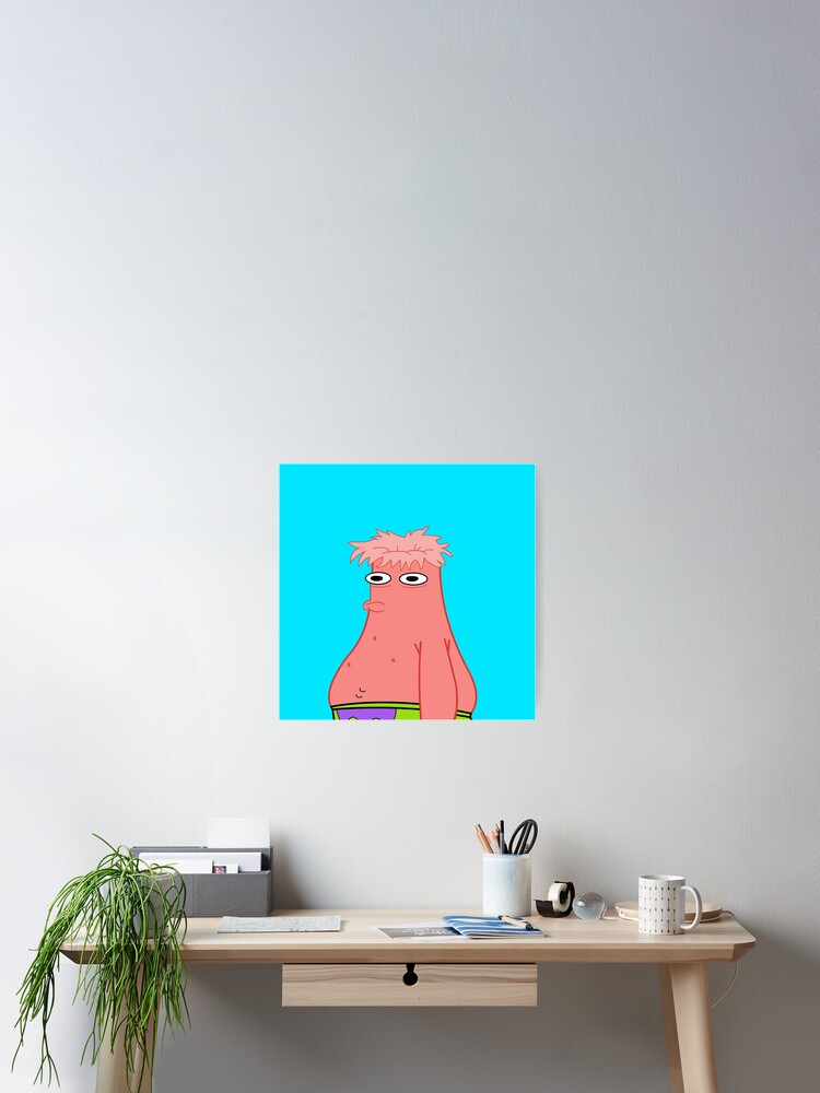 Ripped Head Pin Head Patrick - SpongeBob Poster