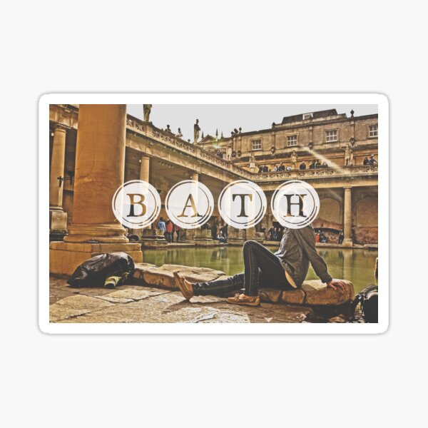 Bath Typography Print Sticker