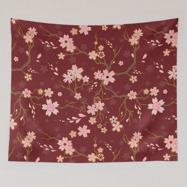 Item preview, Red Sakura Batik  designed and sold by bloomejasmine.
