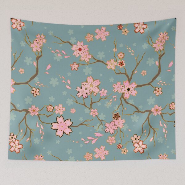 Item preview, Blue Sakura Spring Batik designed and sold by bloomejasmine.