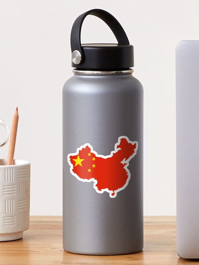 Aperçu 1 sur 3. Sticker avec l'œuvre Carte des drapeaux de la Chine créée et vendue par abbeyz71.