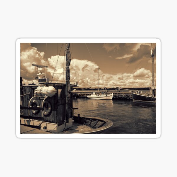 Item preview, Fishing boats in a port designed and sold by Ron Zmiri.