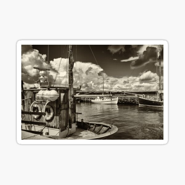 Item preview, Fishing boats in a port designed and sold by Ron Zmiri.