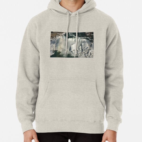 Aerial View of Niagara Falls with Snow and Ice Pullover Hoodie