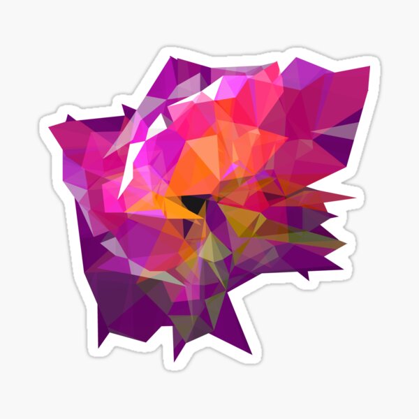 pink polygone attack Sticker