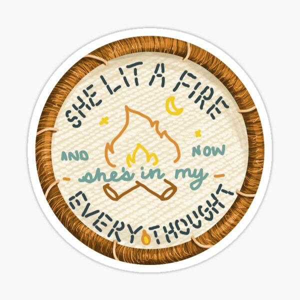 Lord Huron She Lit a Fire Embroidery Style Patch Sticker