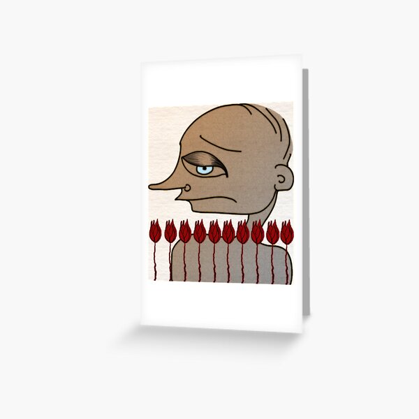 Blue eyes, red tulips Greeting Card