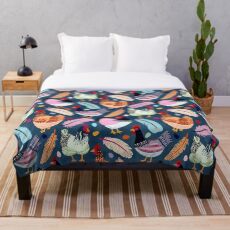 Trendy Chickens Throw Blanket