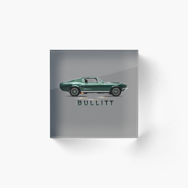 The Mythical Ford Mustang GT 390 Bullitt Car by MotorManiac Acrylic Block