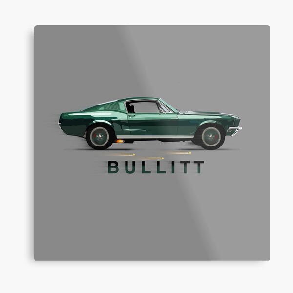 The Mythical Ford Mustang GT 390 Bullitt Car by MotorManiac Metal Print
