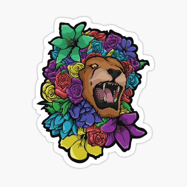 Lion Bouquet Sticker