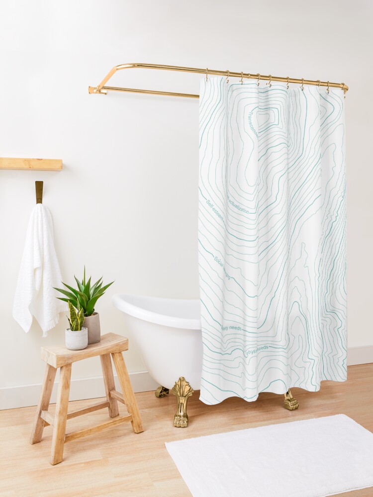 Alternate view of Psychology things - Maslow's HIERARCHY of NEEDS Shower Curtain