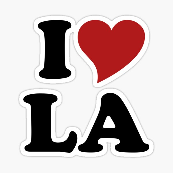 Los Angeles Dodgers With Heart Decal Sticker