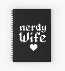 nerdy wife gift idea wedding anniversary pixel love heart Spiral Notebook