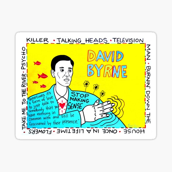 David Byrne Pop Folk Art Sticker