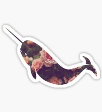 Narwhal - Floral Sticker