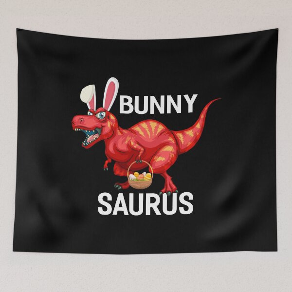 Item preview, Easter Bunny Saurus Colourful T Rex Egg Basket Gift designed and sold by LarkDesigns.