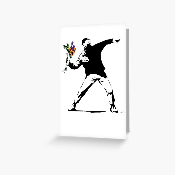 Banksy flower warrior Greeting Card