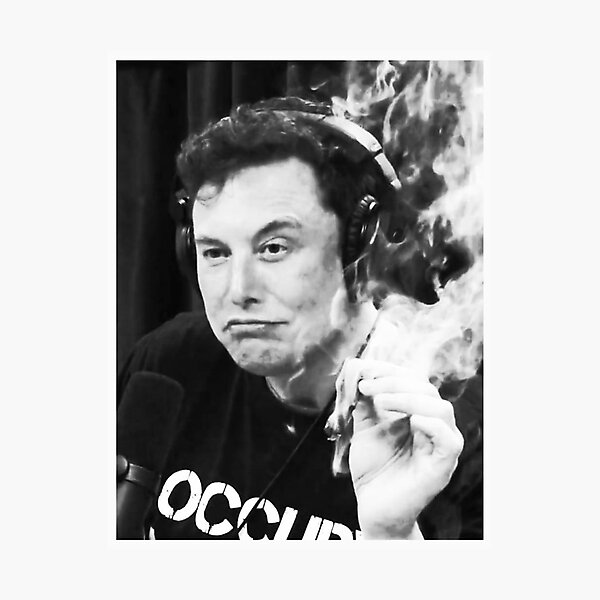 Elon Musk Smoking Wall Art | Redbubble