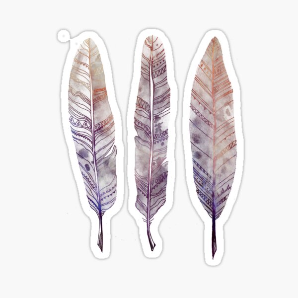 Watercolour Feathers Sticker
