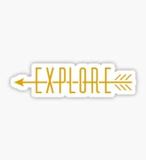 Erkunde (Pfeil) Glänzender Sticker