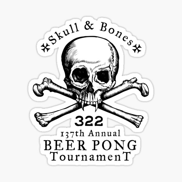 "Skull & Bones Beer Pong Tournament" Sticker by LibertyManiacs Redbubble
