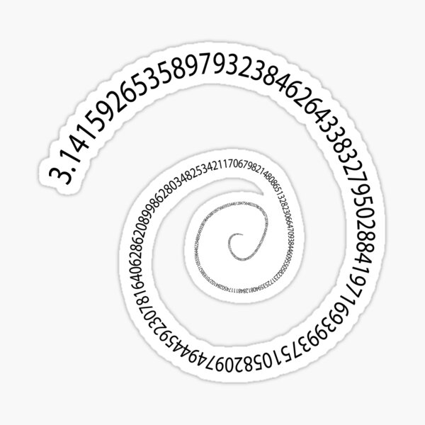 black pi spiral Sticker