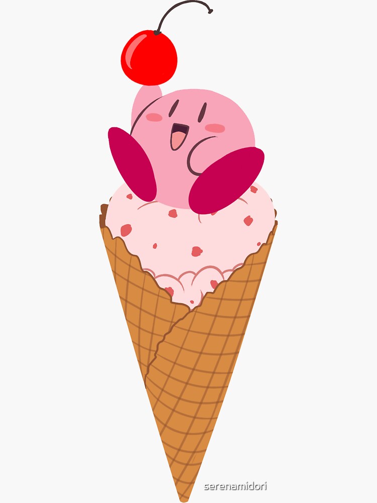 "Kirby Waffle Cone" Sticker by serenamidori Redbubble