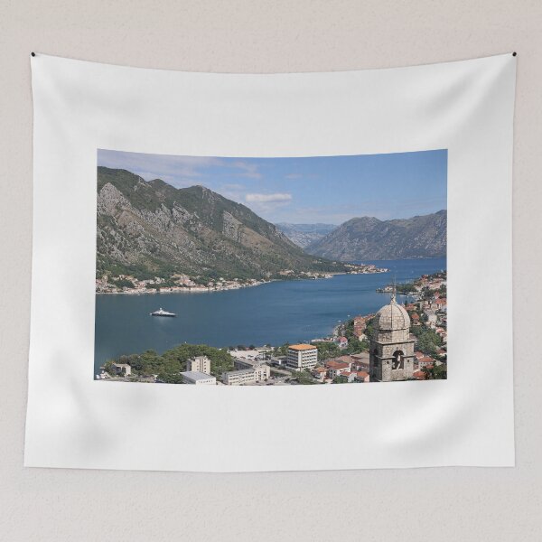 Item preview, Church of Our Lady of Remedy Kotor bay landscape Montenegro designed and sold by goceris.