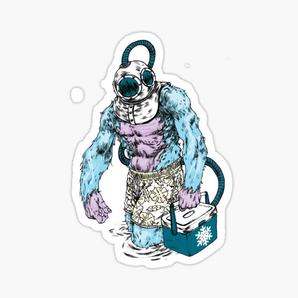 Beached Yeti! Sticker