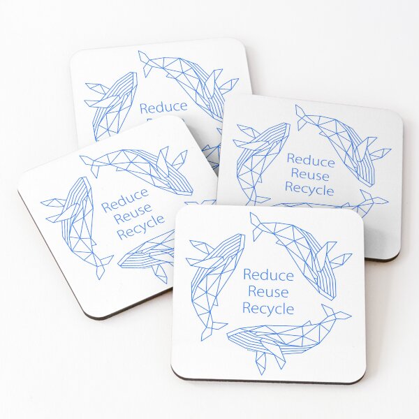 Item preview, Reduce, reuse, recycle - recycling Whales designed and sold by GeoCreate.