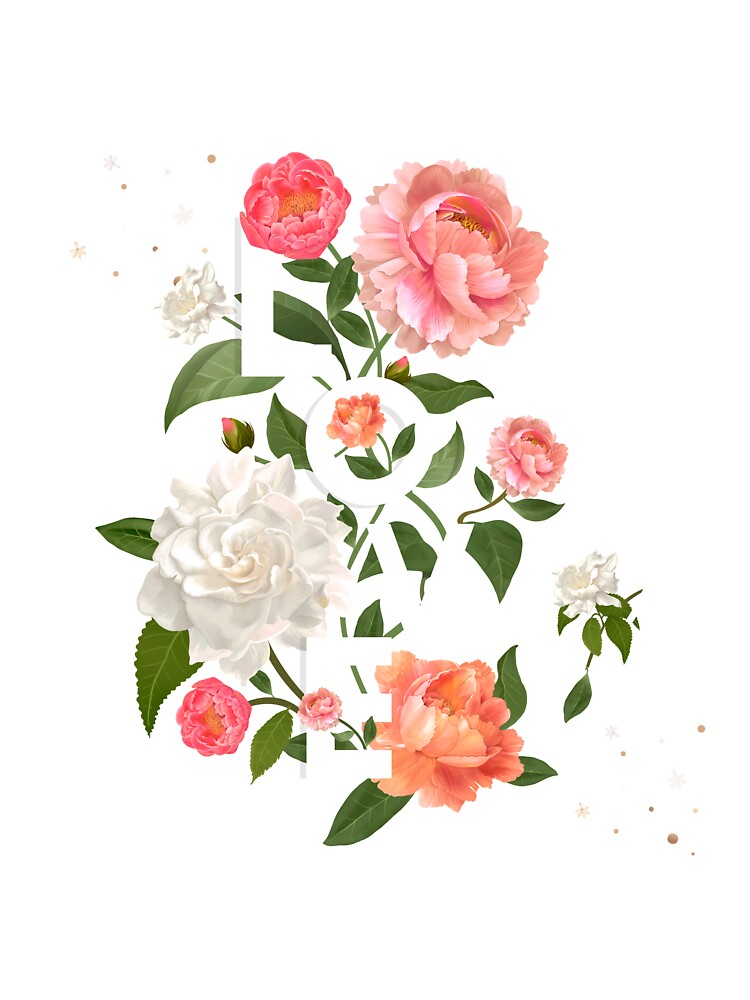 Camiseta para niños «Ilustración de flores de peonia rodeando la palabra  amor» de Kanae19 | Redbubble