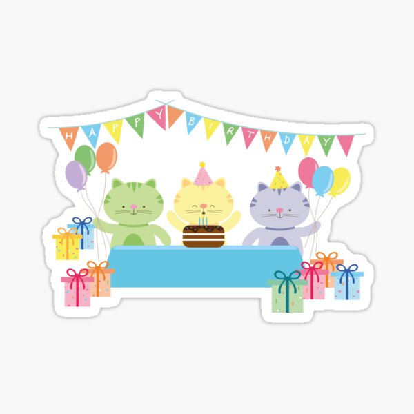 Happy Cat Birthday! Sticker