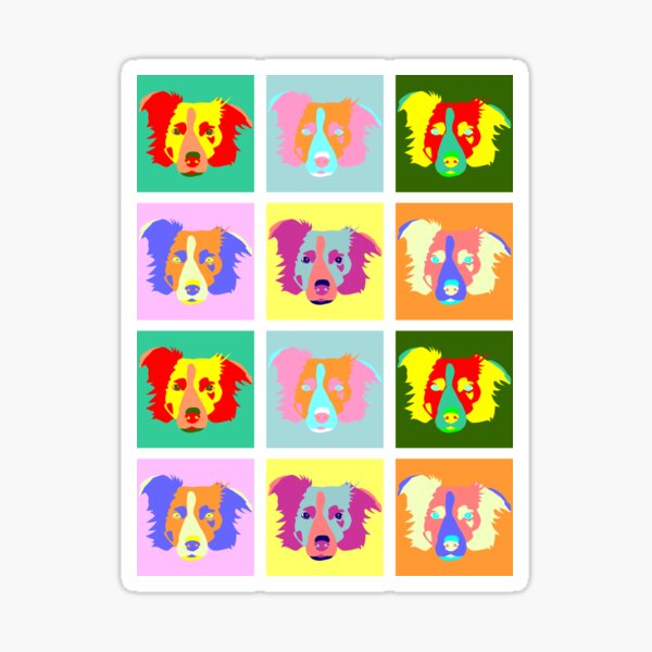 Border Collie Pop Art Sticker
