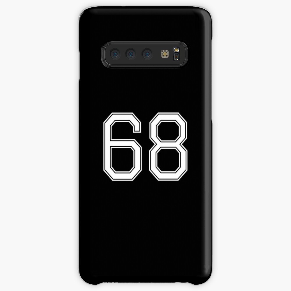 Nummer 68 American Football Spielernummer Sport Design Hülle & Klebefolie für Samsung Galaxy