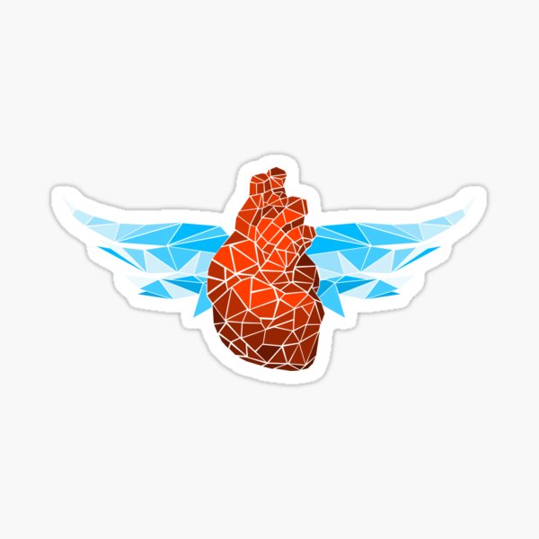 Glasherz Flügel Sticker