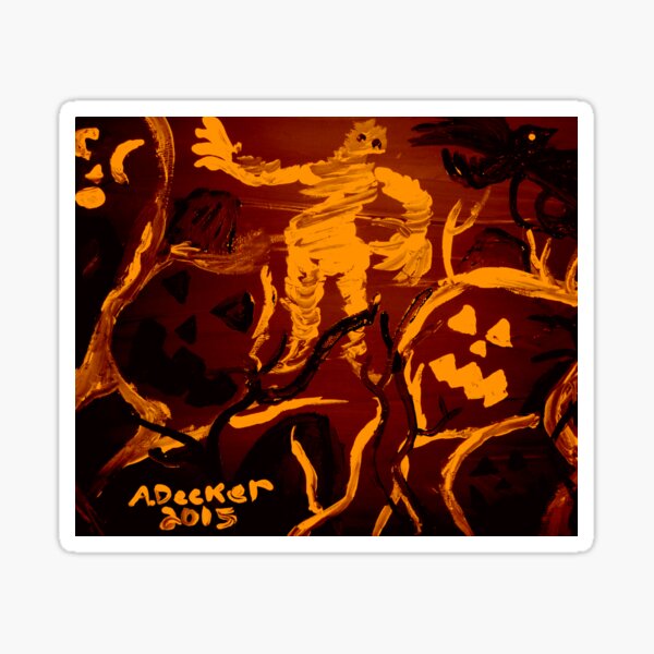 Halloween Shadows Orange Remix Sticker