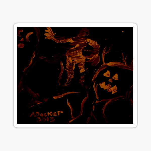 Halloween Shadows Dark Orange Remix Sticker