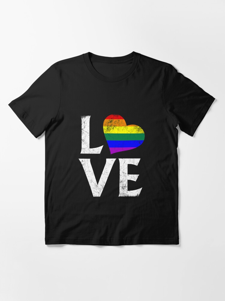 Alternate view of LGBTQ Pride Stacked Love Essential T-Shirt